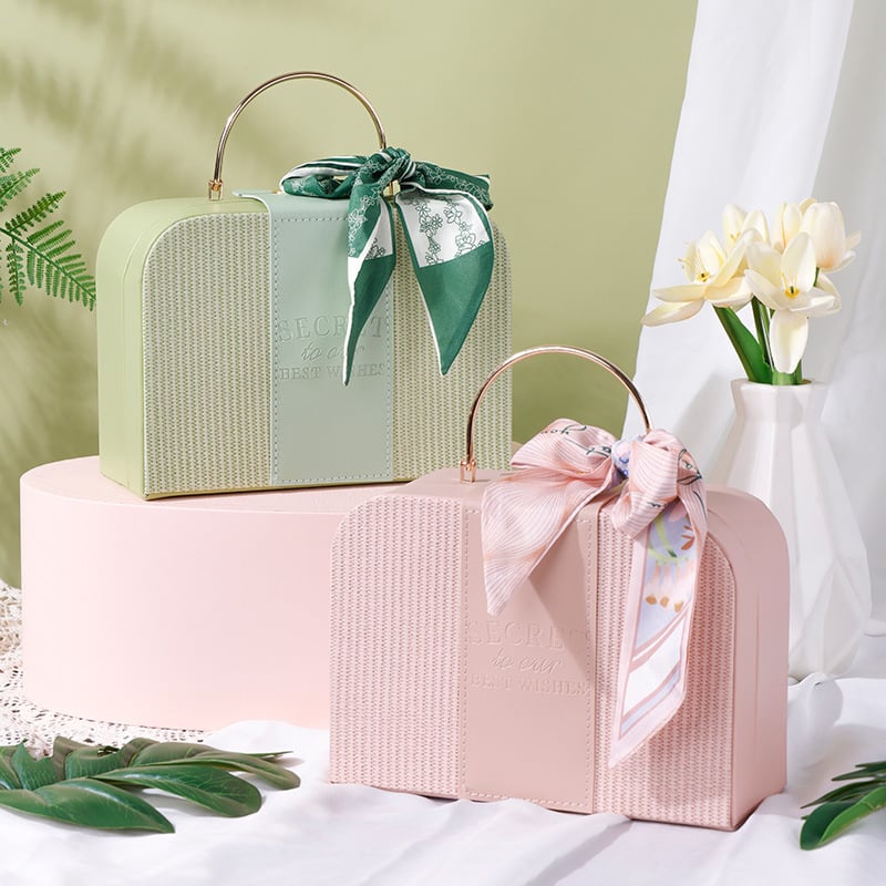 Hui Chu PU odinės kosmetinės dėžutės, nešiojamas - lengvas prabangos dizainas, dovanų įpakavimas, įtrauktas šilko šalikas