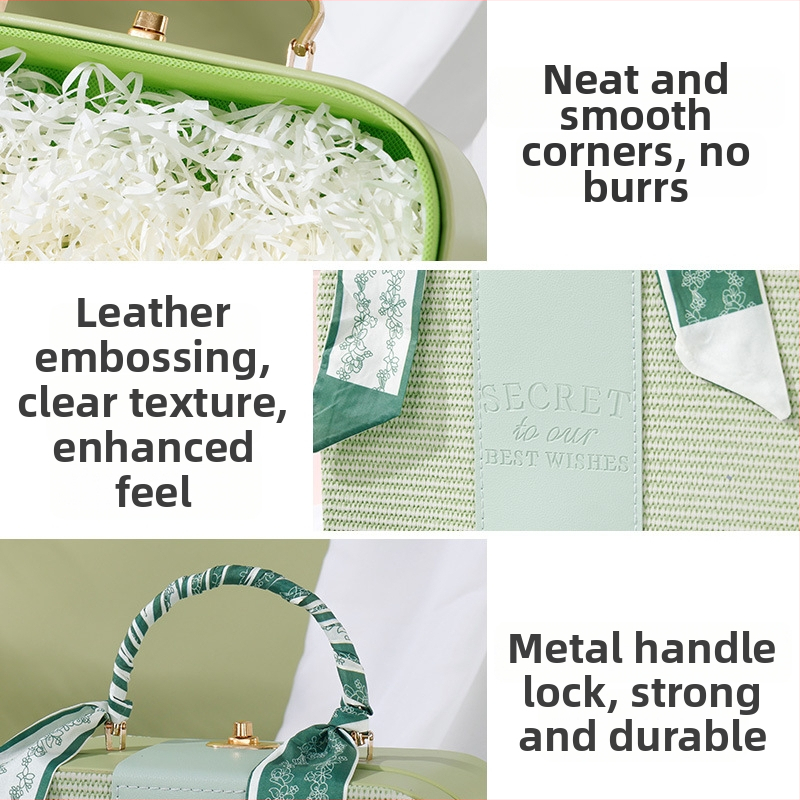 Hui Chu PU ādas kosmētikas soma ar pārnēsājamu dizainu - dāvanu iepakojums, iekļauts zīda šalle