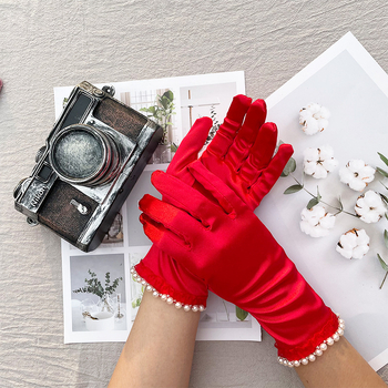 Pirštinių pirštinės - elastinės UV apsaugos pirštinės moterims, Jiangshan Meilai, tinkamos vestuvėms, viešbučių priėmimams ir juvelyrinių parodų lankymui, pritaikomos.