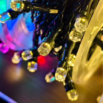 Външни LED соларни стринг светлини, модел BM-4621, 15 LED, соларно захранване, IP44, шестоъгълна форма