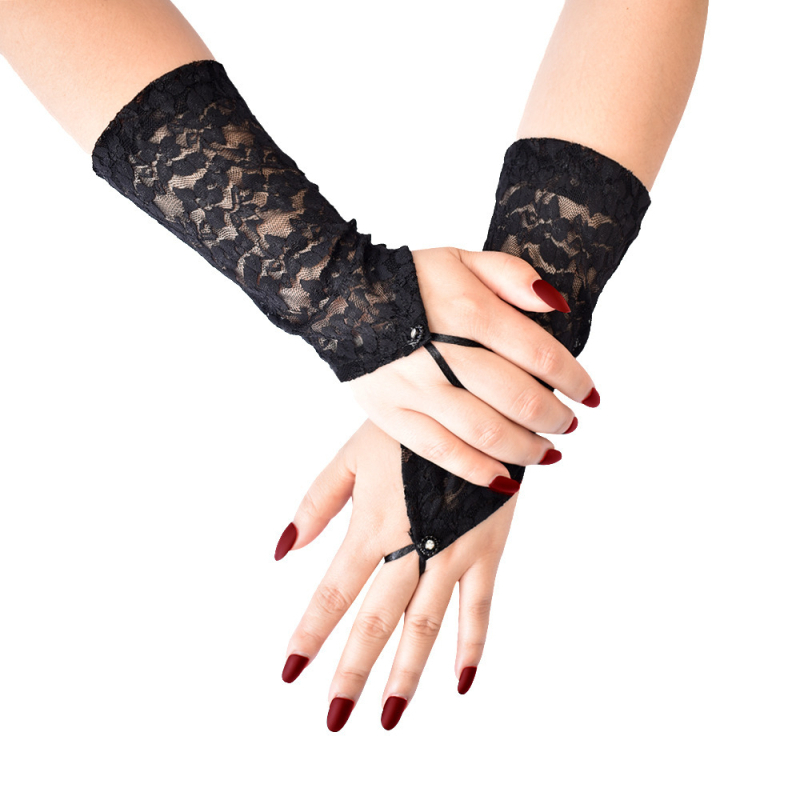 Nėrinių pirštinės be pirštų moterims, visiems sezonams, prisitaikančios