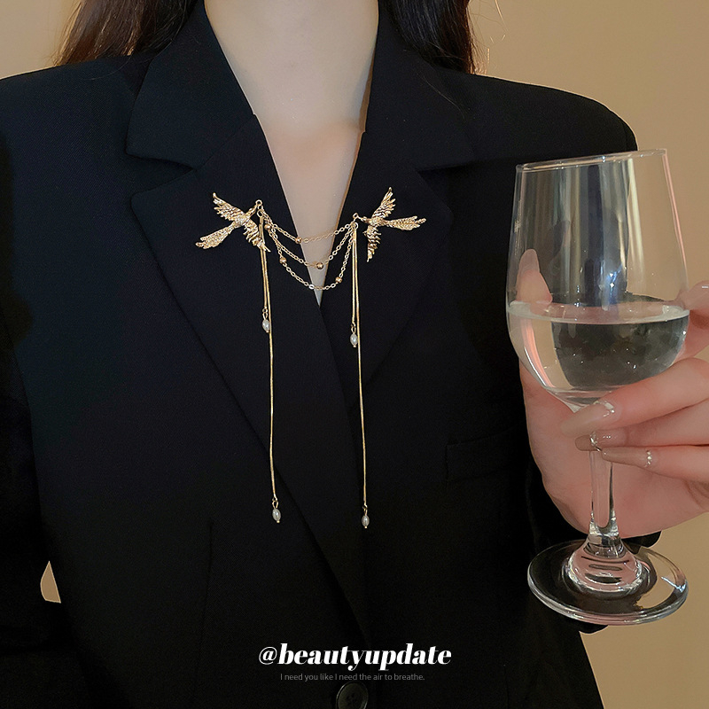 Broš Phoenix s perlom i resom, novi kineski stil, bakar materijal, dekoracija i poklon