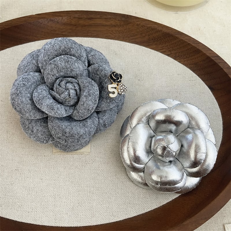 Broșă din material textil cu camelia, formă de floare, stil franțuzesc retro, decorativă, cadou pentru femei