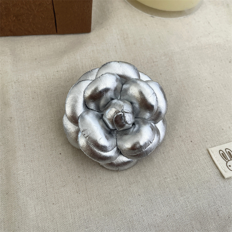 Broșă din material textil cu camelia, formă de floare, stil franțuzesc retro, decorativă, cadou pentru femei