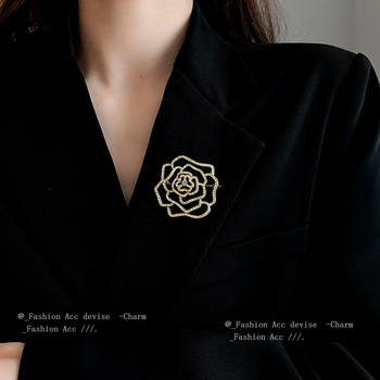 Broșă din aliaj cu diamant — accesoriu feminin de modă, design floral geometric