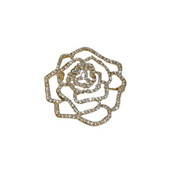 Broșă din aliaj cu diamant — accesoriu feminin de modă, design floral geometric