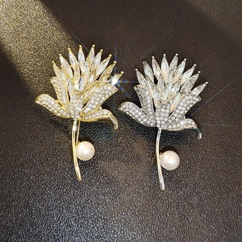 Broșă din aliaj de zinc, în formă de floare, cu tăiere diamant – stil dulce, accesoriu pentru decolteu
