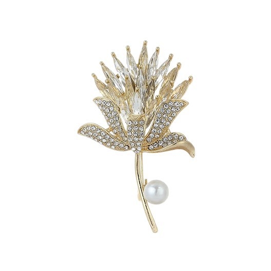 Broșă din aliaj de zinc, în formă de floare, cu tăiere diamant – stil dulce, accesoriu pentru decolteu