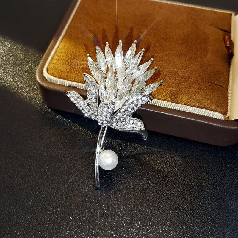 Broșă din aliaj de zinc, în formă de floare, cu tăiere diamant – stil dulce, accesoriu pentru decolteu