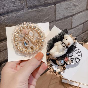 Broșă cu design de urs, din aliaj, Juquan, finisaj diamant, accesorii de modă pentru femei