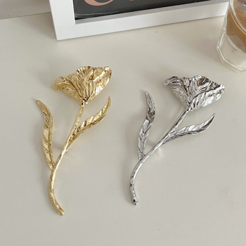 Broška s tulipanovim cvijetom — legura, elektroplatiranje, za žene, dekorativni dodatak