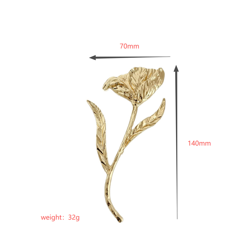 Broška s tulipanovim cvijetom — legura, elektroplatiranje, za žene, dekorativni dodatak