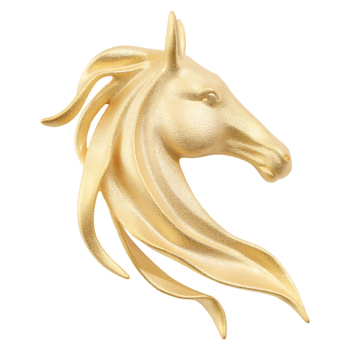 Broșă Le good cu cap de cal - Cupru cu zirconiu, electroplacare, stil lux ușor, accesoriu unisex