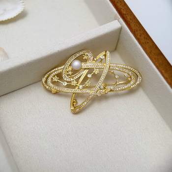 Bakrena broš s elektroplatiranjem, oblik zviježđa, lagani luksuzni stil, unisex, dvostruka namjena