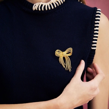 Broš s oblikom mašne, od bakra, unisex niš stil, elektroplatirano, dekorativno