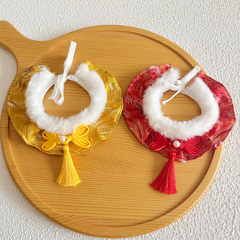 Șal pentru animale de companie, stil chinezesc, broderie, model floral, țesătură simplă