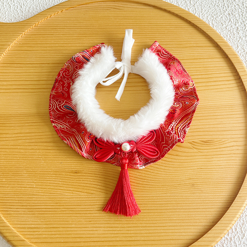 Șal pentru animale de companie, stil chinezesc, broderie, model floral, țesătură simplă