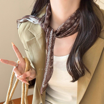 Dodatak za šal – poliester šal za vrat s dizajnom vintage vrpce ovratnika, cijele sezone, izlazak ljeta 2025, SKU 00