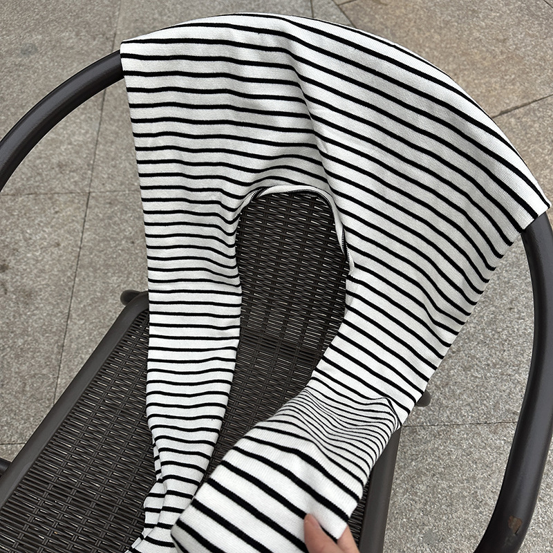 Csíkos kötött sál – gyapjú, japán-koreai stílus, warp kötés, meleg tavaszra és őszre, testreszabás elérhető