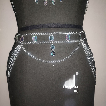 Akrila krūšu ķēžu komplekts, ģeometrisks atvērts dizains, sievietes ķermeņa juvelierizstrādājumi, pielāgojams