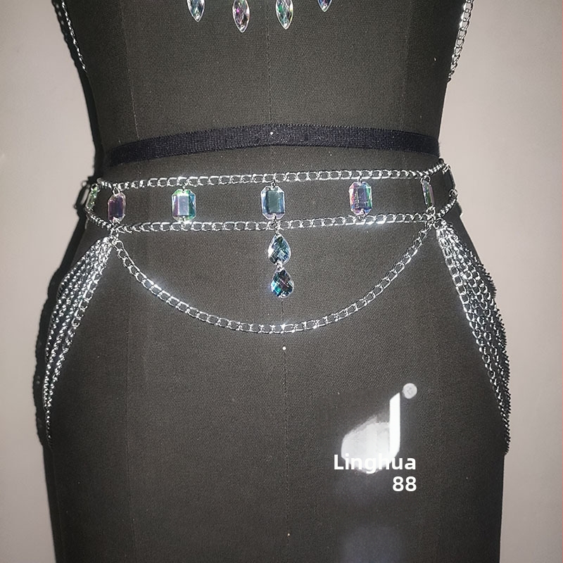 Akrila krūšu ķēžu komplekts, ģeometrisks atvērts dizains, sievietes ķermeņa juvelierizstrādājumi, pielāgojams