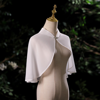 Γυναικείο φουλάρι από chiffon με γιακά στήριξης για νύφη και βραδινά φορέματα, εξωτερική επικάλυψη; κατάλληλο για καλοκαίρι, άνοιξη και φθινόπωρο 2022