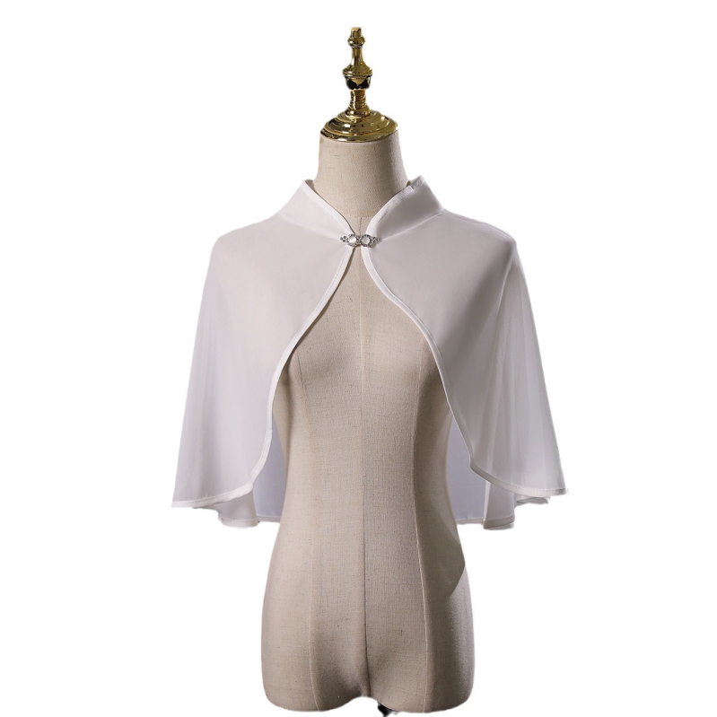 Γυναικείο φουλάρι από chiffon με γιακά στήριξης για νύφη και βραδινά φορέματα, εξωτερική επικάλυψη; κατάλληλο για καλοκαίρι, άνοιξη και φθινόπωρο 2022