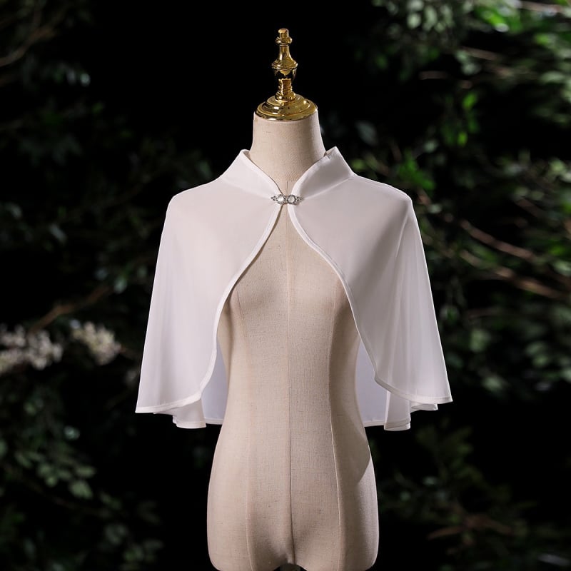 Γυναικείο φουλάρι από chiffon με γιακά στήριξης για νύφη και βραδινά φορέματα, εξωτερική επικάλυψη; κατάλληλο για καλοκαίρι, άνοιξη και φθινόπωρο 2022