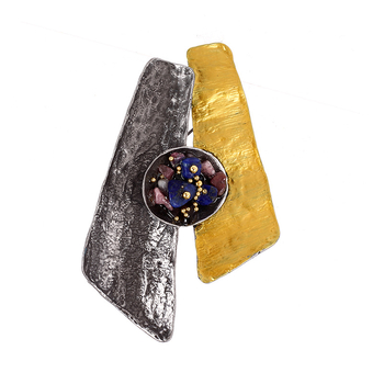 Broš s emajlom kamelije, legura, vintage stil, elektroplatiranje (Materijal: Legura; Oblik: Cvijet; Stil: Vintage; Tehnika: Elektroplatiranje)