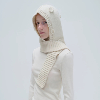 Nertinė kepurė su gėlių motyvais, rankų darbo, universalus (Žiema, Pavasaris ir Ruduo; Žiemos leidimas 2025)