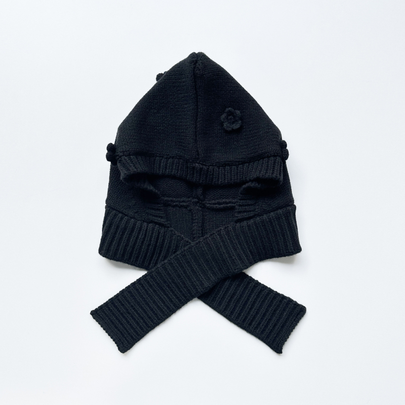 Nertinė kepurė su gėlių motyvais, rankų darbo, universalus (Žiema, Pavasaris ir Ruduo; Žiemos leidimas 2025)