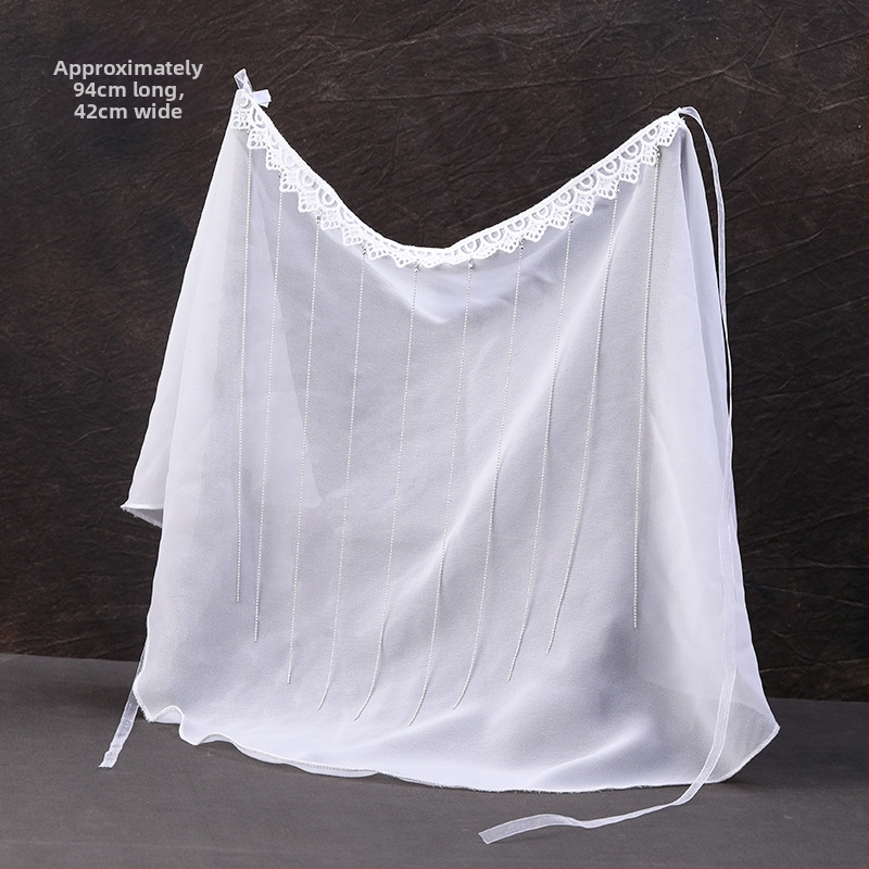 Hanfu veido veidės skraistė su ausų kutais, saulės apsauga, senovinis stilius, kostiumo aksesuaras ir šokių rekvizitas, kilmė Jingdezhen, 2022 m. pavasaris