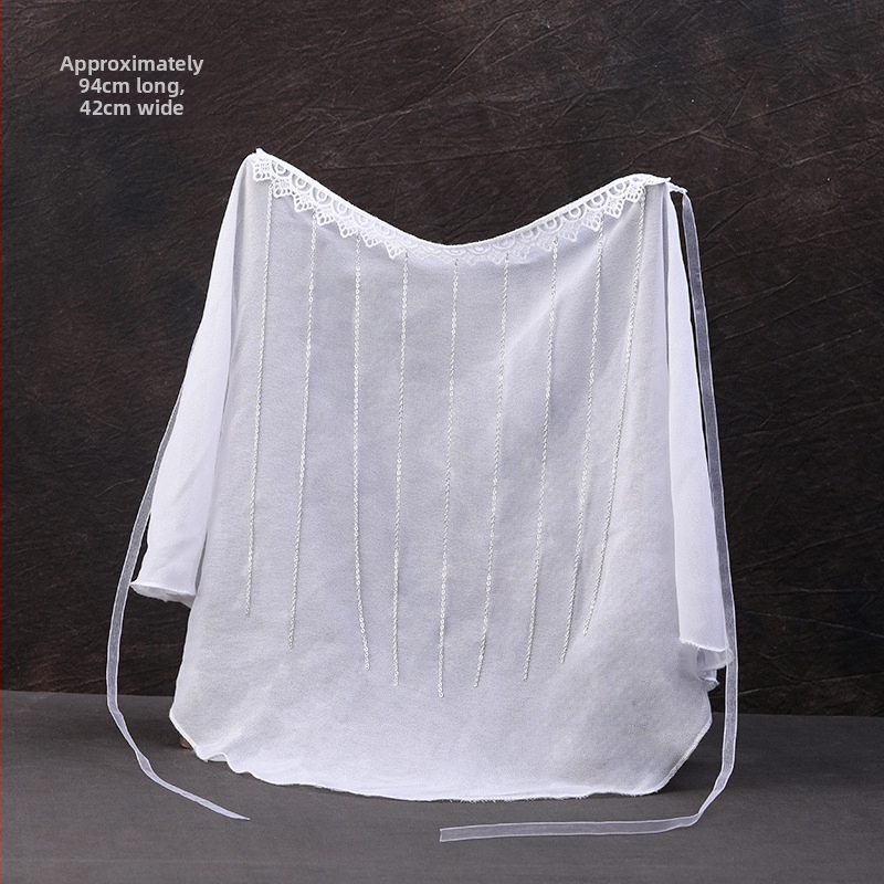 Hanfu veido veidės skraistė su ausų kutais, saulės apsauga, senovinis stilius, kostiumo aksesuaras ir šokių rekvizitas, kilmė Jingdezhen, 2022 m. pavasaris