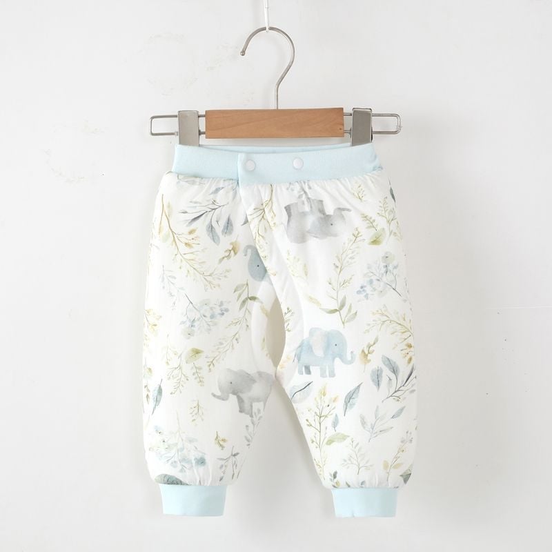 Bērnu kokvilnas bikses ar atvērtu starpeni, vidējā josta, 100% kokvilna, ziemas, 0-1 gadi, rudens 2025