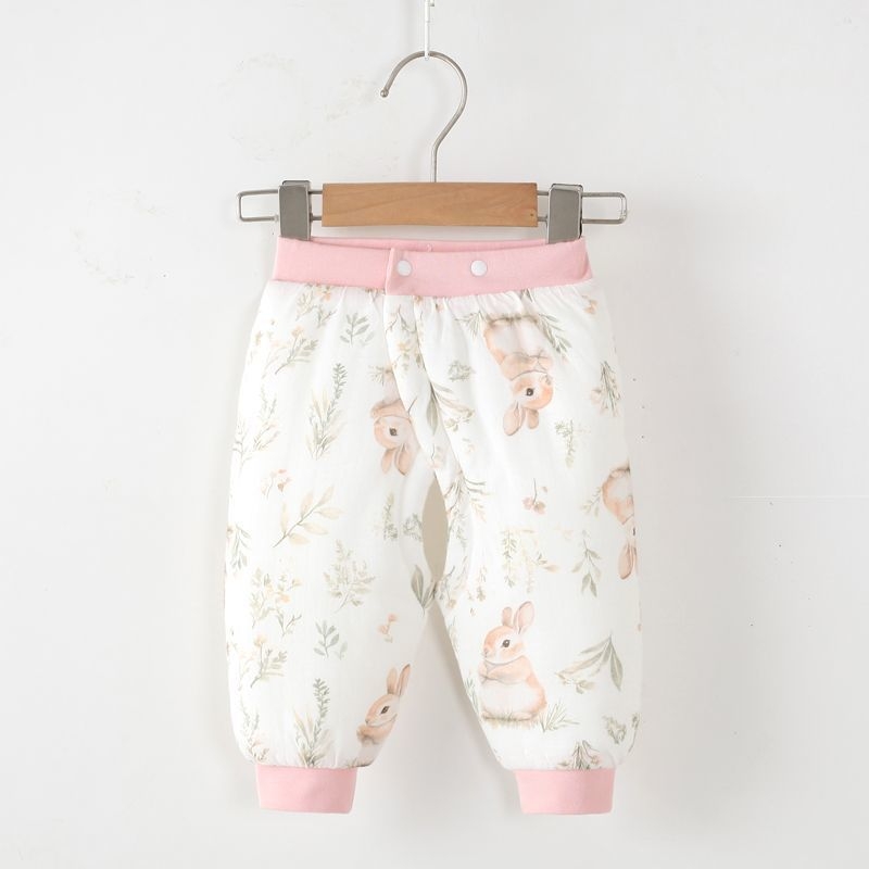 Bērnu kokvilnas bikses ar atvērtu starpeni, vidējā josta, 100% kokvilna, ziemas, 0-1 gadi, rudens 2025