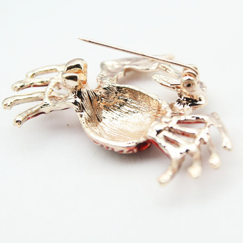 Ötvözetből készült rák alakú kitűző olajcsepp-emalakkal, női divat, többfunkciós tű kövekkel