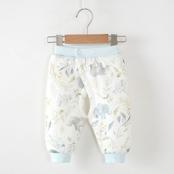 Zīdaiņu kokvilnas bikses ar atvērumu starp kājām, vidējā josta, ziemai, 100% kokvilna