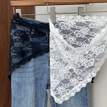 Xi yami šalikų priedai – nėriniai su jacquard tinkleliu galvos šalikui, dvipusiai trikampio šalikai, plastikas/rišėnas, prekės kodas Tj-003333, vasara 2025