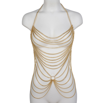 Ženski lanac za tijelo, diecast metal, ručna izrada, mogućnost prilagodbe, geometrijski dizajn