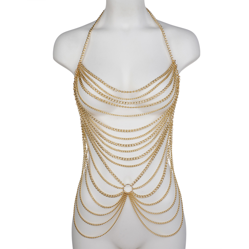 Ženski lanac za tijelo, diecast metal, ručna izrada, mogućnost prilagodbe, geometrijski dizajn