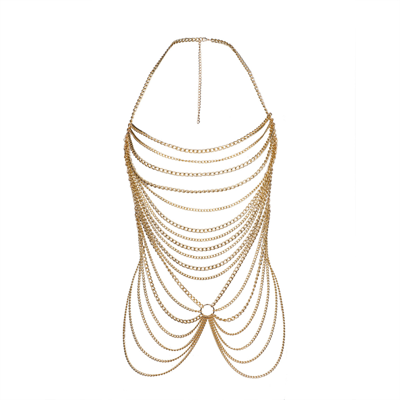 Ženski lanac za tijelo, diecast metal, ručna izrada, mogućnost prilagodbe, geometrijski dizajn