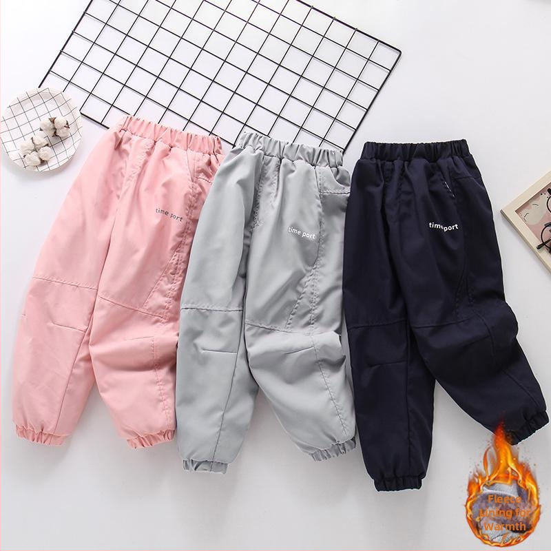 Bērnu bikses pavasarim un rudenim — silti, no poliestera, zēniem 7–12 gadiem