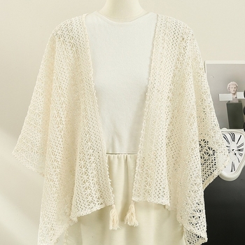 Vuneni pleteni kardigan s resicama i čipkastim šalom - za sve sezone, ljeto 2024
