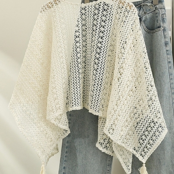 Vuneni pleteni kardigan s resicama i čipkastim šalom - za sve sezone, ljeto 2024