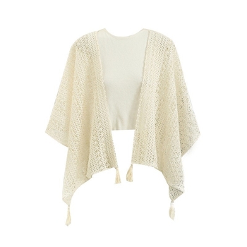 Vuneni pleteni kardigan s resicama i čipkastim šalom - za sve sezone, ljeto 2024