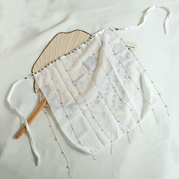 Hanfu în stil antic cu voal și acoperire a feței, cu design care atârna de la ureche – respirabil, protecție UV, rezistent la vânt, repelent pentru insecte