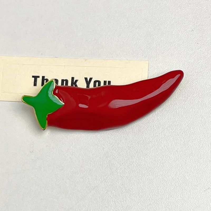 Broš s motivom paprike, metalni vintage dizajn, unisex, višefunkcionalna, elektroplatiranje (Materijal: legura; Obrada: elektroplatiranje; Funkcija: višefunkcionalna; Stil: osobni trend)