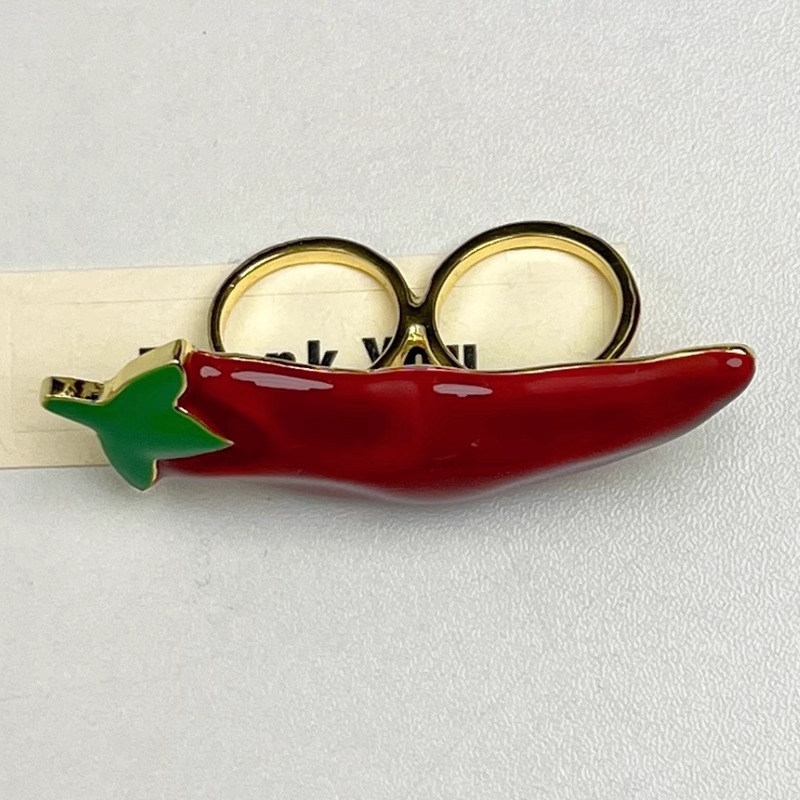 Broš s motivom paprike, metalni vintage dizajn, unisex, višefunkcionalna, elektroplatiranje (Materijal: legura; Obrada: elektroplatiranje; Funkcija: višefunkcionalna; Stil: osobni trend)