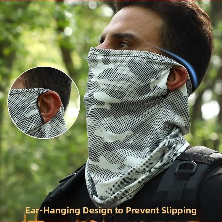 Saulės apsaugos veido kaukė – itin plona nailono medžiaga, UV apsauga, greitas džiūvimas, kvėpuojanti (labai lengva, nuo saulės apsauga)