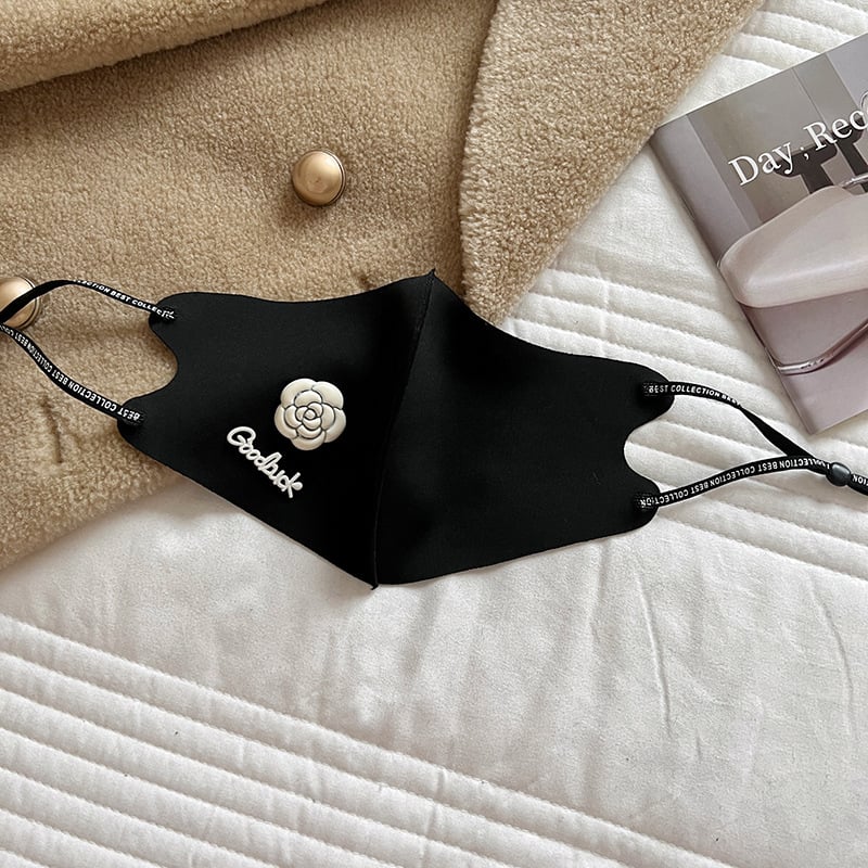 Veido kaukė iš Ice Silk, Jacquard audinys, vieno tono raštas, ausų kilpelės, dulkių atspari